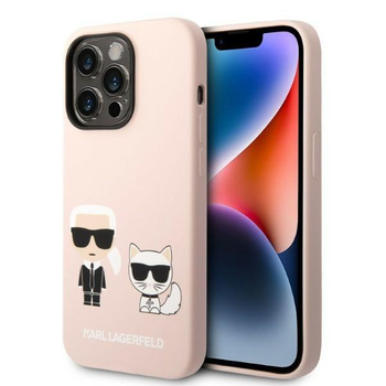 Karl Lagerfeld KLHMP14XSSKCI iPhone 14 Pro Max 6,7" hardcase jasnoróżowy/light pink Silicone Karl & Choupette Magsafe