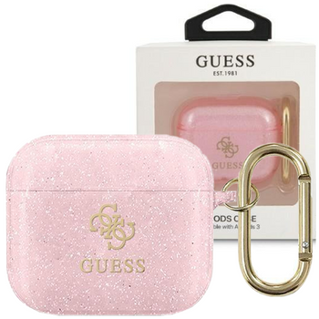 Guess GUA3UCG4GP AirPods 3 cover różowy/pink Glitter Collection