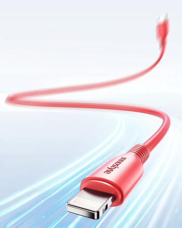 INNOSTYLE JAZZY KABEL USB-C LIGHTNING MFI SZYBKIEGO ŁADOWANIA DO IPHONE KEVLAR 1M CZERWONY