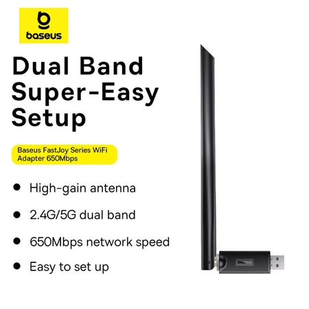 Karta sieciowa USB Baseus BS-OH173 650Mb/s 5 GHz - czarna