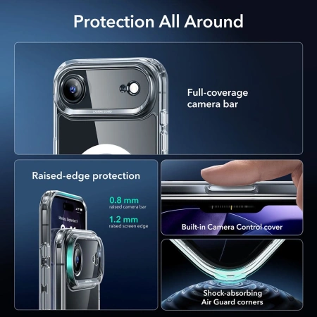 ESR CLASSIC HYBRID ZESTAW DO IPHONE 17 AIR MAGSAFE SZKŁO HARTOWANE ZESTAW