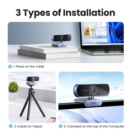 UGREEN KAMERA INTERNETOWA USB HD DO KOMPUTERA Z WYSOKĄ ROZDZIELCZOŚCIĄ 720P