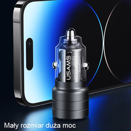 USAMS ŁADOWARKA C36 95W CAR DO TELEFONÓW DO SAMOCHODU FAST CHARGE USB USB-C