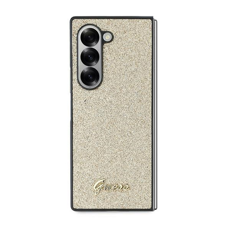 GUESS ETUI HARDCASE DO SAMSUNG GALAXY Z FOLD6 F956 GLITTER SCRIPT ZŁOTY