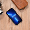 iCarer Leather Oil Wax etui pokryte naturalną skórą do iPhone 14 Plus (kompatybilne z MagSafe) brązowy (WMI14220719-TN)
