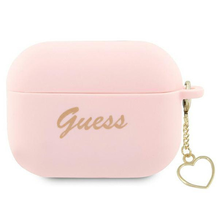 Etui Guess GUAP2LSCHSP na AirPods Pro 2 cover - różowe Silicone Charm Heart Collection
