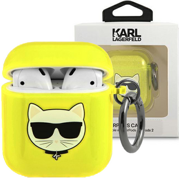 Karl Lagerfeld KLA2UCHFY AirPods cover żółty/yellow Choupette