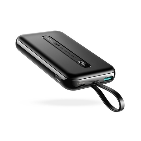 Joyroom Linglong powerbank 10000mAh 20W Power Delivery Quick Charge USB / USB Typ C / wbudowany kabel USB Typ C czarny (JR-L001 black)