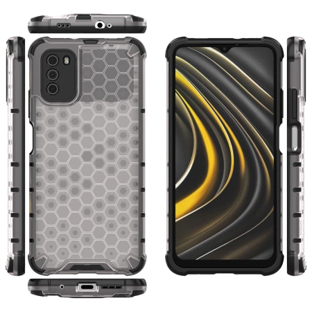 HURTEL HONEYCOMB ETUI PANCERNE Z ŻELOWĄ RAMKĄ DO XIAOMI POCO M3 OCHRONNE