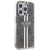 Etui Guess IML 4G Gold Stripe na iPhone 15 Pro - brązowe