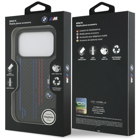 Etui BMW M Kevlar Lines & Logo MagSafe na iPhone 17 Pro - czarne