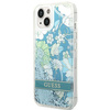 Guess GUHCP14SLFLSN iPhone 14 6,1" zielony/green hardcase Flower Liquid Glitter