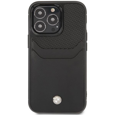 Etui BMW BMHCP14L22RSEPK na iPhone 14 Pro - czarne Leather Card Slot