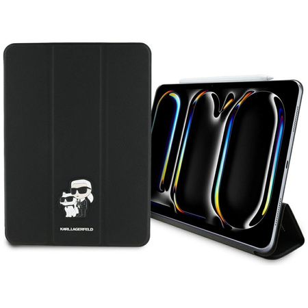 Karl Lagerfeld KLFC11PM24SAKCK iPad Pro 11 2024 Book Cover czarny/black Saffiano Magnetic Karl &Choupette