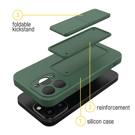 Wozinsky Kickstand Case silikonowe etui z podstawką iPhone 11 Pro Max różowe