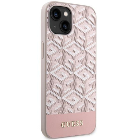 Etui Guess GUHMP14MHGCFSEP na iPhone 14 Plus - różowe GCube Stripes MagSafe