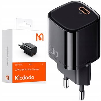 £adowarka do telefonu Mcdodo nano GaN, USB-C PD QC - 33W Czarna