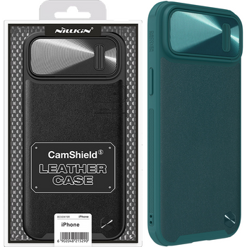 Nillkin CamShield Leather S Case etui iPhone 14 Plus pokrowiec z osłoną na aparat zielone