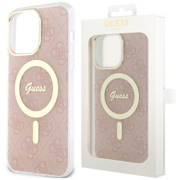 Etui Guess GUHMN61H4STP na iPhone 11 - różowe 4G MagSafe