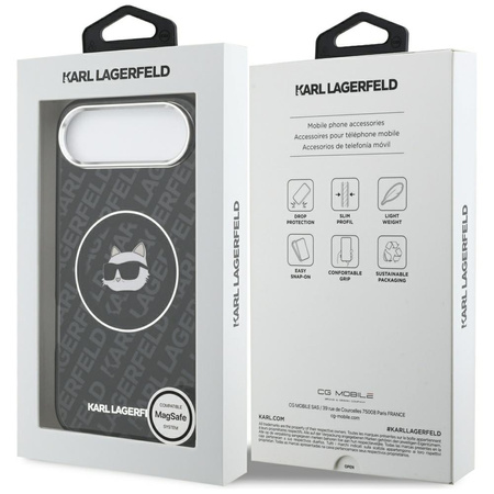 Etui Karl Lagerfeld IML Choupette Head Logo MagSafe do iPhone Air czarny