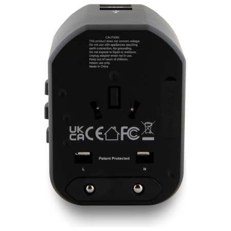 TUMI TUTA20WMSLK Travel Adapter 20W USB-C / 2xUSB-A czarny/black