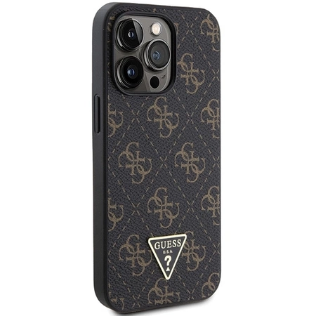 Etui Guess 4G Triangle Metal Logo na iPhone 14 Pro Max - czarne