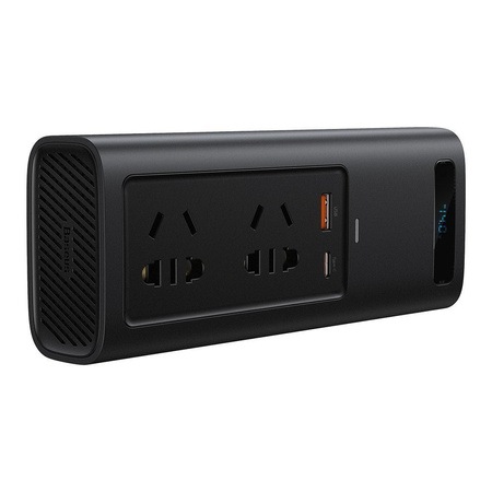 Baseus samochodowa przetwornica inwerter prądu 150W 220V (wtyczka EU i CN) czarny (CRNBQ-A01)