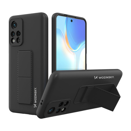 Wozinsky Kickstand Case silikonowe etui z podstawką etui Xiaomi Redmi Note 11 Pro czarne