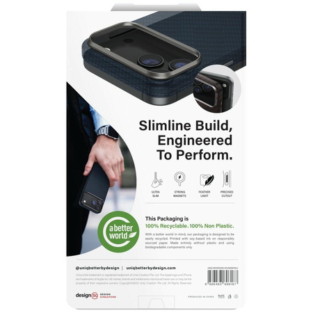 Etui UNIQ Keva EDGE do iPhone 17 Pro Max Magclick Charging niebieski
