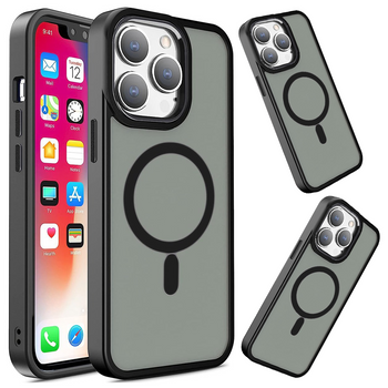 Magnetyczne etui z MagSafe Color Matte Case do iPhone 15 Plus - czarne