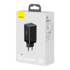 Baseus GaN3 Pro szybka uniwersalna ładowarka sieciowa GaN 2 x USB Typ C / USB 65W PD3.0, QC4.0+, AFC czarny + kabel USB Typ C - USB Typ C 1m (CCGP050101)