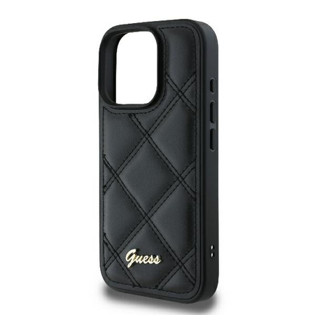 GUESS ETUI HARDCASE CASE POKROWIEC DO IPHONE 16 PRO DO APPLE QUILTED CZARNY