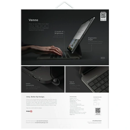 Etui UNIQ Venno Pro Magnetic Smart z klawiaturą do iPad Air 13" 2024 / 2025 / iPad Pro 13" 2024 - czarne