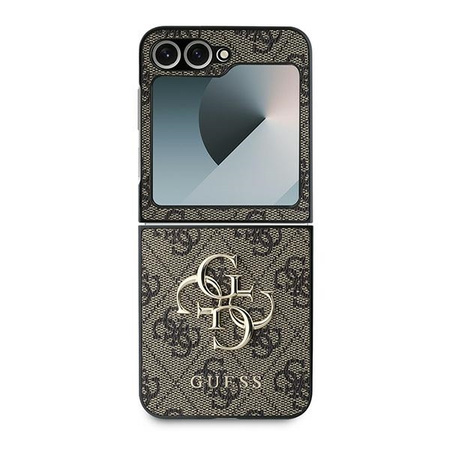 Guess GUHCZF64GMGBR Z Flip6 F741brązowy/brown Leather 4G Metal Logo