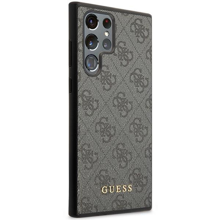 Etui Guess GUHCS23LG4GFGR S23 Ultra S918 - szare hardcase 4G Metal Gold Logo