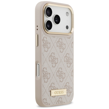 Etui Guess 4G Logo Plate MagSafe do iPhone 17 Pro różowy