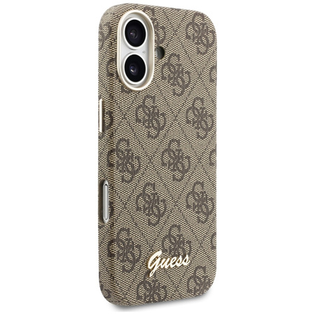 Etui Guess 4G Script MagSafe do iPhone   17 brązowy