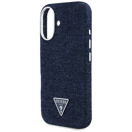 GUESS ETUI CASE TPU DO IPHONE 16 DO MAGSAFE DENIM TRIANGLE LOGO MAGNETYCZNE