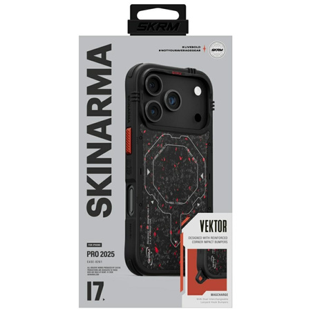 Etui Skinarma Vektor do iPhone 17 Pro Magnetic Charging czarny