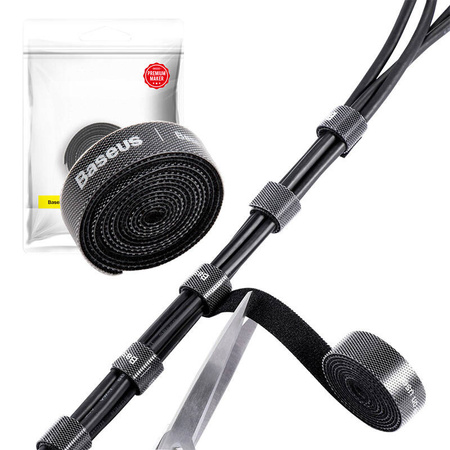 BASEUS TAŚMA RZEP PRZEWODY ORGANIZER DO KABLI USB HDMI SŁUCHAWKI 1M