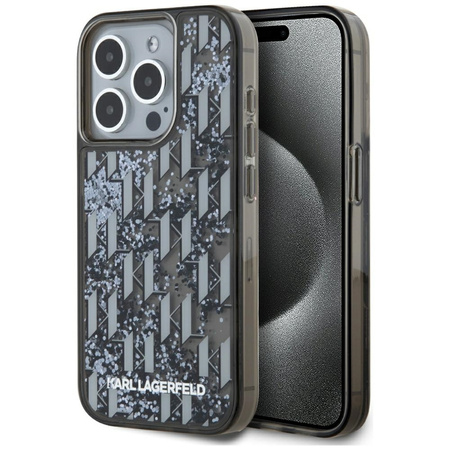 KARL LAGERFELD ETUI MONOGRAM DO IPHONE 15 PRO LIQUIDE GLITTER WYSOKA JAKOŚĆ