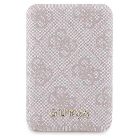 Zestaw Guess GUBPM5P15X4GEMGP iPhone15 Pro Max 6.7 hardcase + Powerbank 5000mAh MagSafe różowy/pink 4G Metal Logo