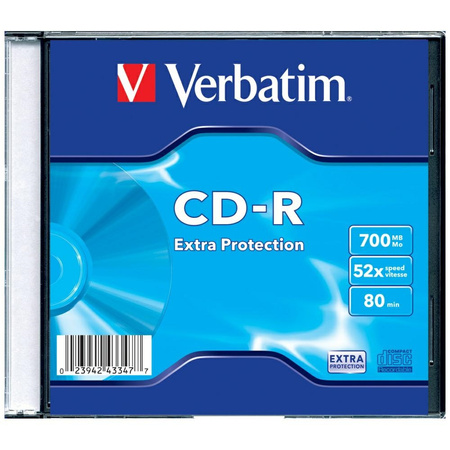 VERBATIM PŁYTA CD-R 700MB 52X DO NAGRYWANIA Z EXTRA PROTECTION 1 SZTUKA