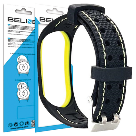 BELINE PASEK SPORTOWY DO MI BAND 7 CZARNO-LIMONKOWY ELASTYCZNY WODOODPORNY