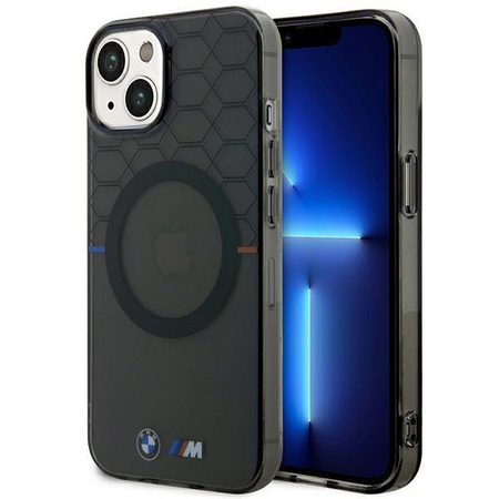 Etui BMW BMHMP14MHGPK na iPhone 14 Plus 6.7" - szare Pattern MagSafe