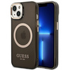 Guess GUHMP14MHTCMK iPhone 14 Plus 6,7" czarny/black hard case Gold Outline Translucent MagSafe