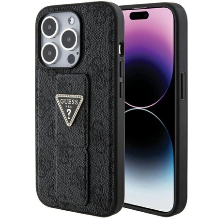 GUESS POKROWIEC DO IPHONE 15 PRO 6.1 HARDCASE GRIP STAND Z DODATKIEM STRASS