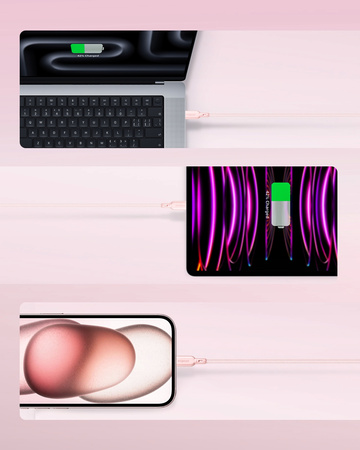 INNOSTYLE KABEL USB-C SZYBKIE ŁADOWANIE DO IPHONE SAMSUNG KEVLAR 240W 2M