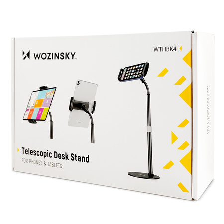 Wozinsky stojak na tablet i telefon na biurko czarny (WTHBK4)