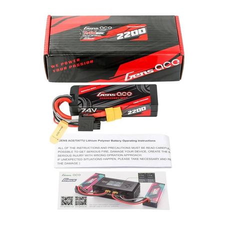 GENS ACE BATERIA LIPO G-TECH 2200MAH 7.4V 60C DO MODELI RC Z WTYCZKĄ XT60